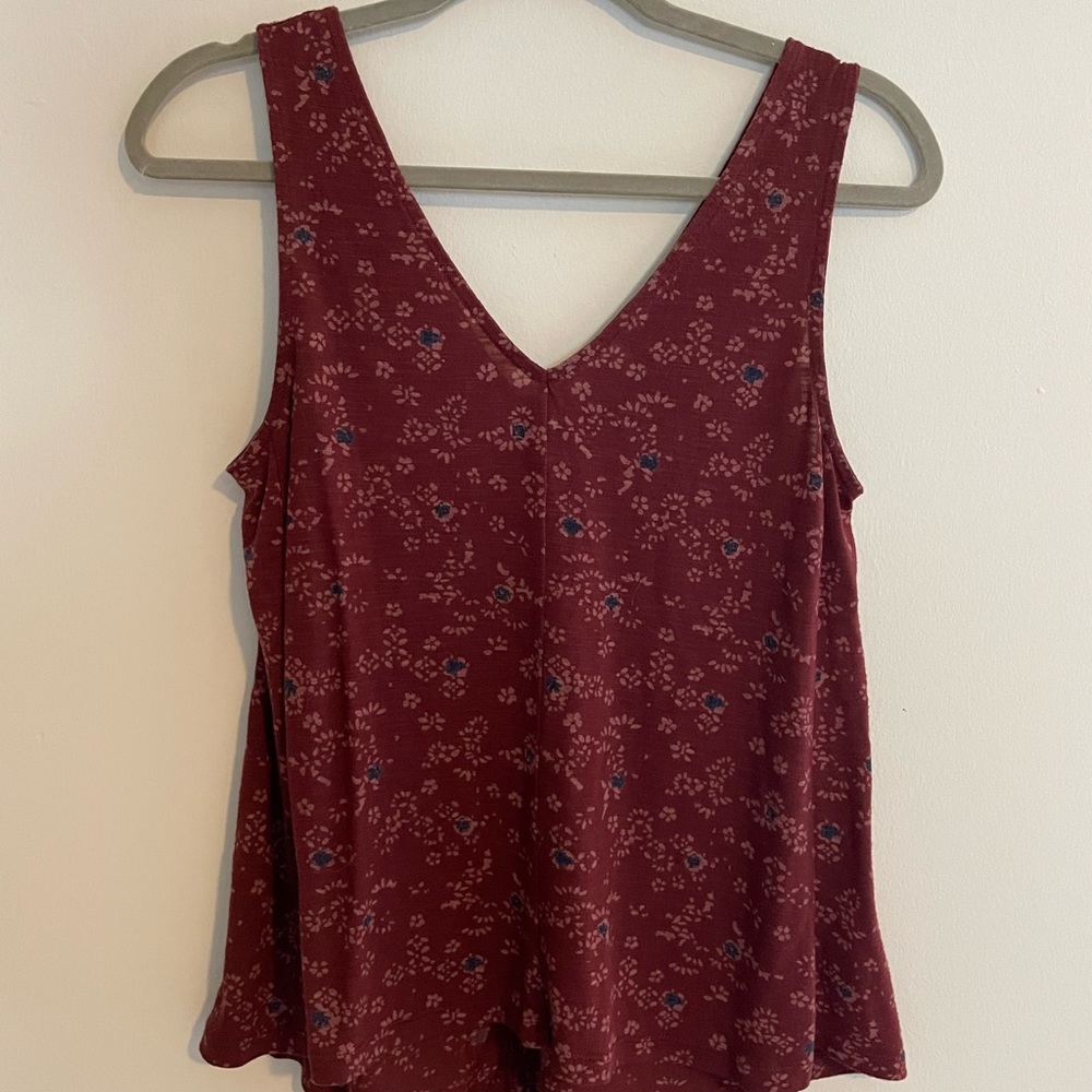 Old Navy Floral Maroon Tank
